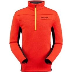 Spyder Men's Encore Half Zip Fleece Jacket -Ski Gear Cheap 191252644 encore halfz flc ebny volc