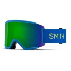 Smith Squad XL Goggle -Ski Gear Cheap fw22 snow squad xl electric blue chromapop sun green mirror