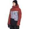 686 Men's GEO Insulated Jacket -Ski Gear Cheap fw23 686 mensgeoinsulatedjacket brickredcolorblock 1