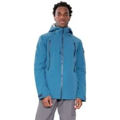 Obermeyer Men's Highlands Shell Jacket -Ski Gear Cheap fw23 obermeyer menshighlandsshelljacket blueagave 1