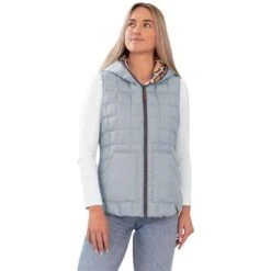 Obermeyer Women's Zoe Reversible Down Vest -Ski Gear Cheap fw23 obermeyer womenszoereversibledownvest shale