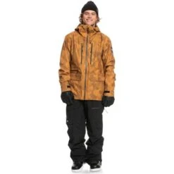Quiksilver Men's S Carlson Stretch Quest Jacket -Ski Gear Cheap fw23 quiksilver menscarlsonstretchquestjacket buckthornbrownfadeoutcamo 3