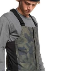 Quiksilver Men's Utility Bib -Ski Gear Cheap fw23 quiksilver mensutilitybib trueblackfadeoutcamo 3