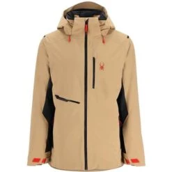 Spyder Men's Avid Jacket -Ski Gear Cheap fw23 spyder mensavidjacket tanninblack 4