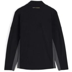 Spyder Men's Bandit Full Zip Fleece Jacket -Ski Gear Cheap fw23 spyder mensbanditfullzipfleecejacket blackcitron 2