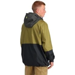 Spyder Men's Belford Windbreaker Anorak Jacket -Ski Gear Cheap fw23 spyder mensbelfordwindbreakeranorakjacket olivedrabbalck 2