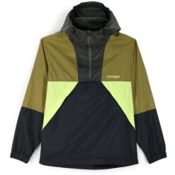 Spyder Men's Belford Windbreaker Anorak Jacket -Ski Gear Cheap fw23 spyder mensbelfordwindbreakeranorakjacket olivedrabbalck 3
