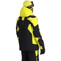 Spyder Men's Leader Jacket -Ski Gear Cheap fw23 spyder mensleadergtxjacket blackcitron 2