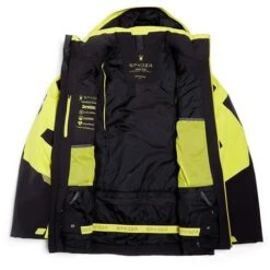 Spyder Men's Leader Jacket -Ski Gear Cheap fw23 spyder mensleadergtxjacket blackcitron 5