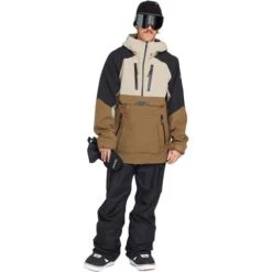 Volcom Men's Brighton Pullover -Ski Gear Cheap fw23 volcom mensbrightonpullover darkkhaki 3