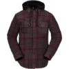 Volcom Men's Field Ins Flannel Jacket -Ski Gear Cheap fw23 volcom mensfieldinsulatedflanneljacket blackplaid 1