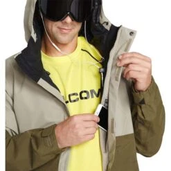 Volcom Men's L Ins Gore-Tex Jacket -Ski Gear Cheap fw23 volcom menslinsulatedgoretexjacket darkkhaki 5