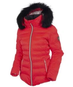 Sunice Women's Fiona Jacket With Real Fur -Ski Gear Cheap suni wel1804f scarlet red1